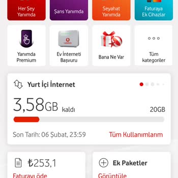 Vodafone Mobil İnternet Paketimdeki Beklenmedik Veri Kullanımı