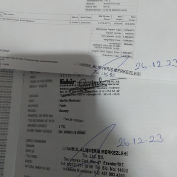 Fakir Ev Aletleri Waffle Makinesi Hayal Kırıklığı