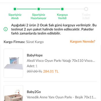 Sürat Kargo Ürünümün Barkod Bilgisi Kaybolmuş Ürünüm Elime Ulaşmadı