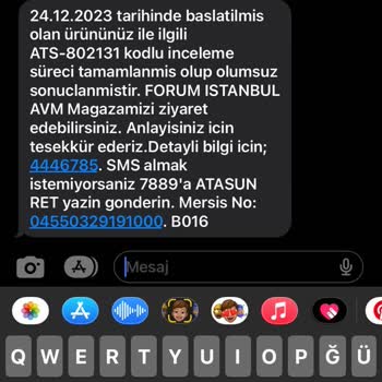Forum İstanbul AVM Atasun Optik Tamir Değişim Onarım Yapılacak