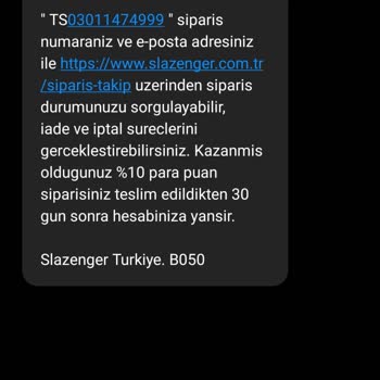 Slazanger.com.tr Den Aldığım Ürünlerin Gelmemesi