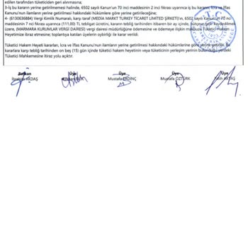 Media Markt Muadil Ürün Vermeyip Karara Uymuyor