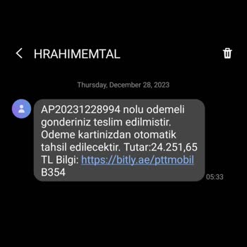 Hrahımemtal (SMS) Tarafından Gönderilen Asılsız Mesaj