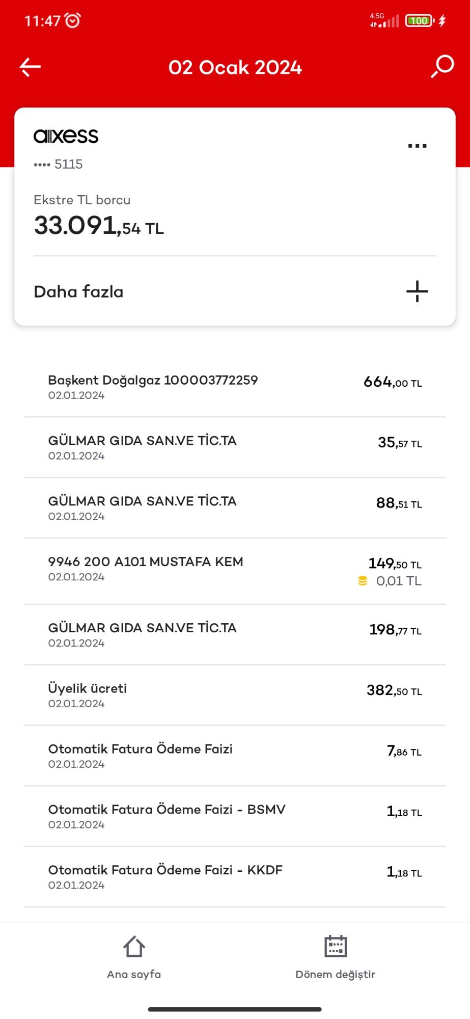 Akbank Axess Kart Yıllık Kart Ücreti Yansıtması Şikayetvar