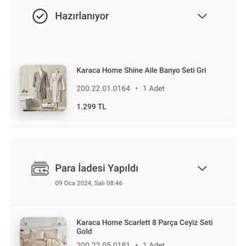 Karaca Home Uygulamasının Mağduruyum