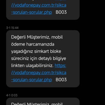 Vodafone Yedek Sim Kart Bloke