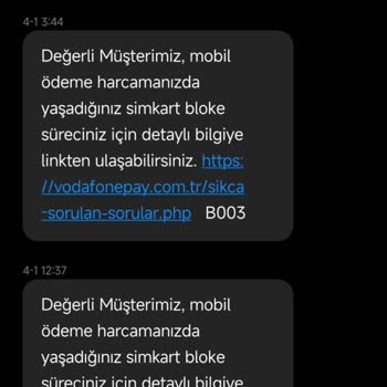 Vodafone Yedek Sim Kart Bloke