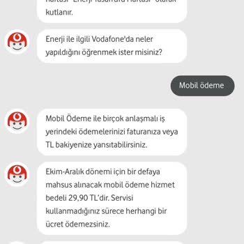 Vodafone Mobil Ödeme İptal Edilemiyor