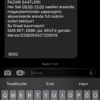 ebebek Mesajla Gelen İndirim Yapılmıyor