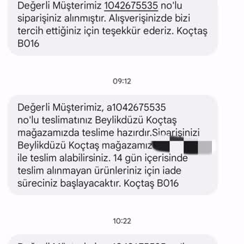 Koçtaş Ürün Hâlâ Satışta. Ama Teslim Yapmıyor. İade Başlatmış