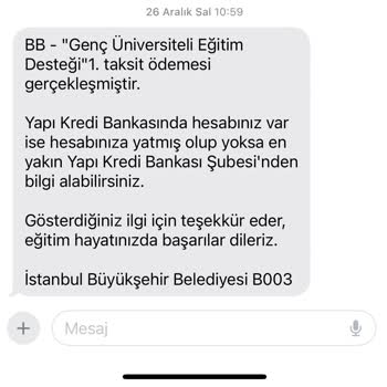 İBB - İstanbul Büyükşehir Belediyesi Genç Üniversiteli Bursum Hesabıma Yatmıyor