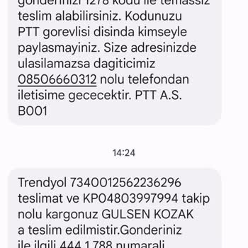 PTT Kargo Teslim Almadığım Halde Teslim Edildi Yazıyor