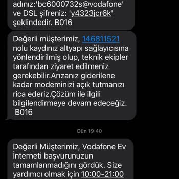 Vodafone Net Arıza Kaydına Geri Dönüş Yapılmaması
