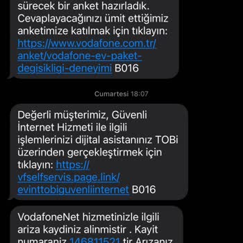Vodafone Net Arıza Kaydına Geri Dönüş Yapılmaması