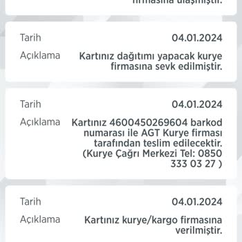AGT Kurye Firması Ziraat Bankası Bankamatik Kartımı Teslim Etmiyor