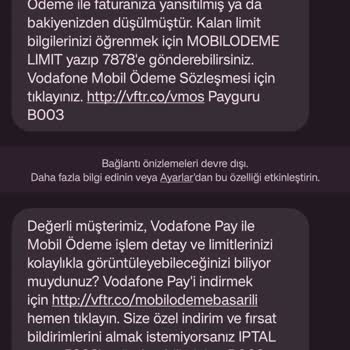 Vodafone Pay? Mesaja Cevap