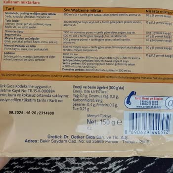 Dr. Oetker Buğday Nişastası Asidik Koku
