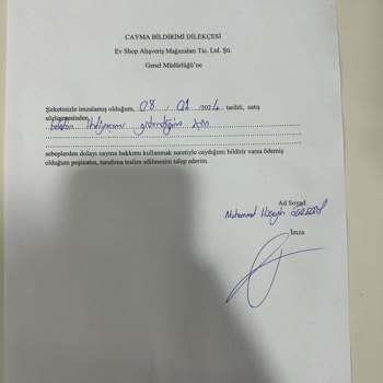 Ev Shop Sözleşmesin De İptal İşlemi Olmasına Rağmen İptal Yapılmaması