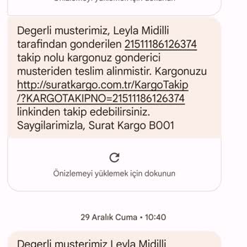 Sürat Kargo Teslim Edilmeyen Kargo