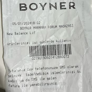 Boyner Mağazası Yanlış Ürün Gönderimi
