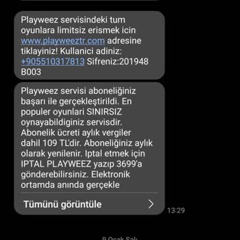 Playweez Hesabımdan İzinsiz Abonelik Kesintisi!
