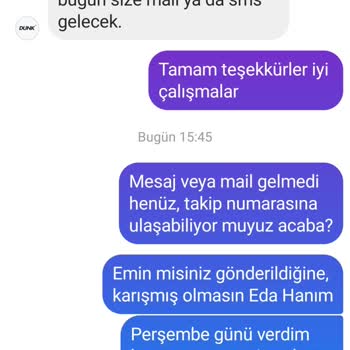 Shopier - Dunkloss Mağazasından Değişim İçin Gönderilen Mont Gelmedi