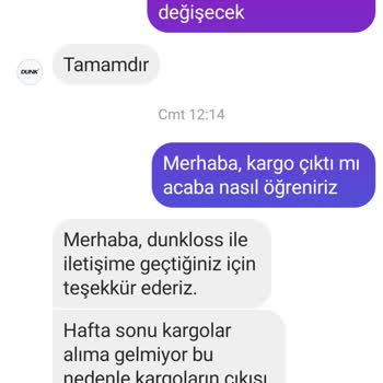 Shopier - Dunkloss Mağazasından Değişim İçin Gönderilen Mont Gelmedi