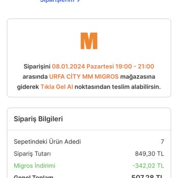 Migros Sipariş Ver, Gel, Maalesef Hazır Değil
