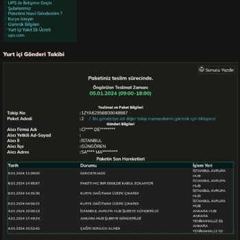 UPS Türkiye Teslimatında Yaşanan Mağduriyet