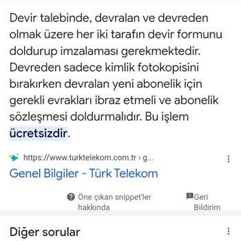 Türk Telekom Hat Devir İşlemi