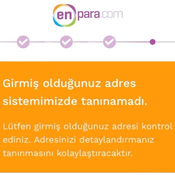 Enpara Kayıt İşleminde Adres Hatası