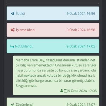 Monster Notebook Kendi Hatalarını Kargo Firmasına Suç Bulması