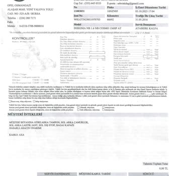 Opel Firması Araç Hasarını Giderememe