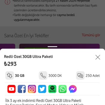 Vodafone Vaad Edilen Paketteki Eksik Bilgilendirme!