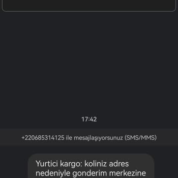 220685314125 Numaralı Telefondan Gelen Mesaj
