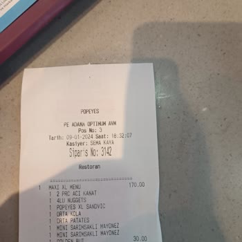 Adana Optimum Popeyes İstemediğim Ürün Teklifi