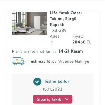 Vivense Satın Alınan Ürünün Teslimatında Yaşanan Gecikme