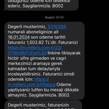 Millenicom Haksız Modem Faturası