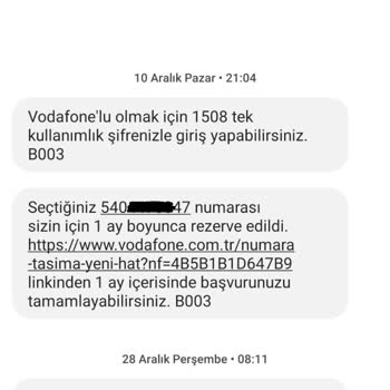 Vodafone Rezerve Edilmiş Numarasının Arkasında Durmuyor