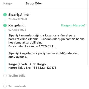 Sürat Kargo Kargo Şubesi Üzerinden Gönderilen Ürün Kayboldu