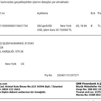 Okcupid Haksiz Yere Hesabımdan Para Çekti