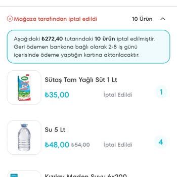 A101 Sipariş İptali Bilgi Verilmeden
