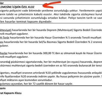 VakıfBank Konut Kredisi Sarı Panjur Sigorta Poliçesi