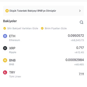 Binance TR Hesabımdaki Coinler Değişti