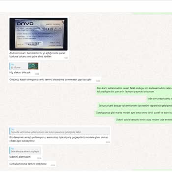 Televizyonparcalari.com Uludağ Elektronik Yanlış Ürünü İade Almıyor.