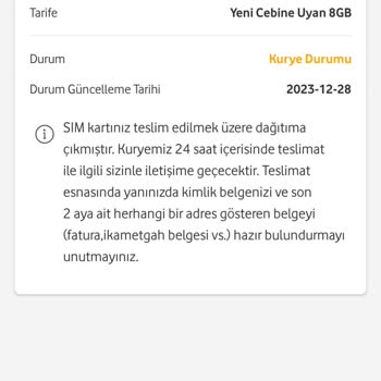 Vodafone Özel SIM Kart Aktivasyon Sürecinde Yaşanan Gecikmeler