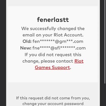 Riot Games Hesabımla İlgili E-posta Adresim Değiştirilmiş