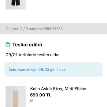 Bershka Yanlış Ürün Gönderilmesi