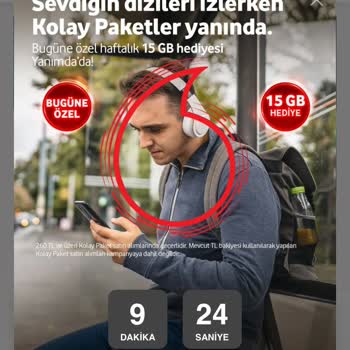 Vodafone 1 Hafta Geçerli 15 GB Hediye