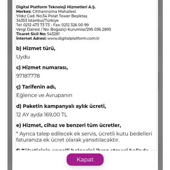Digiturk Yalan Beyanla Üyelik